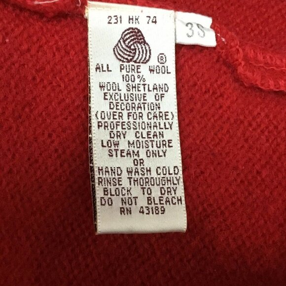 Vintage Susan Bristol Red Wool Christmas Sweater Small - Picture 6 of 6